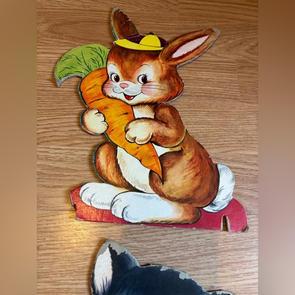 Vintage Animals Pressed Cardboard Wall Decor Lot Of 6 - Picture 4 of 11